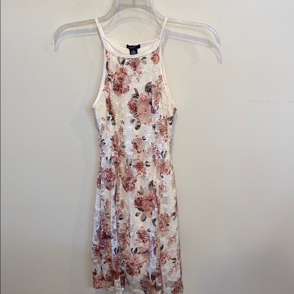 Lace Floral Halter Dress